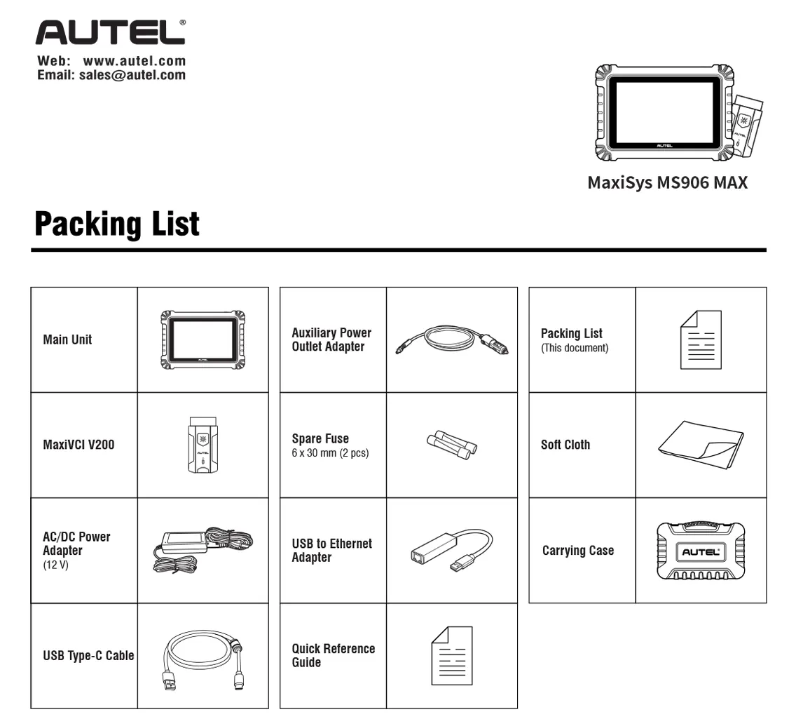 Packing List