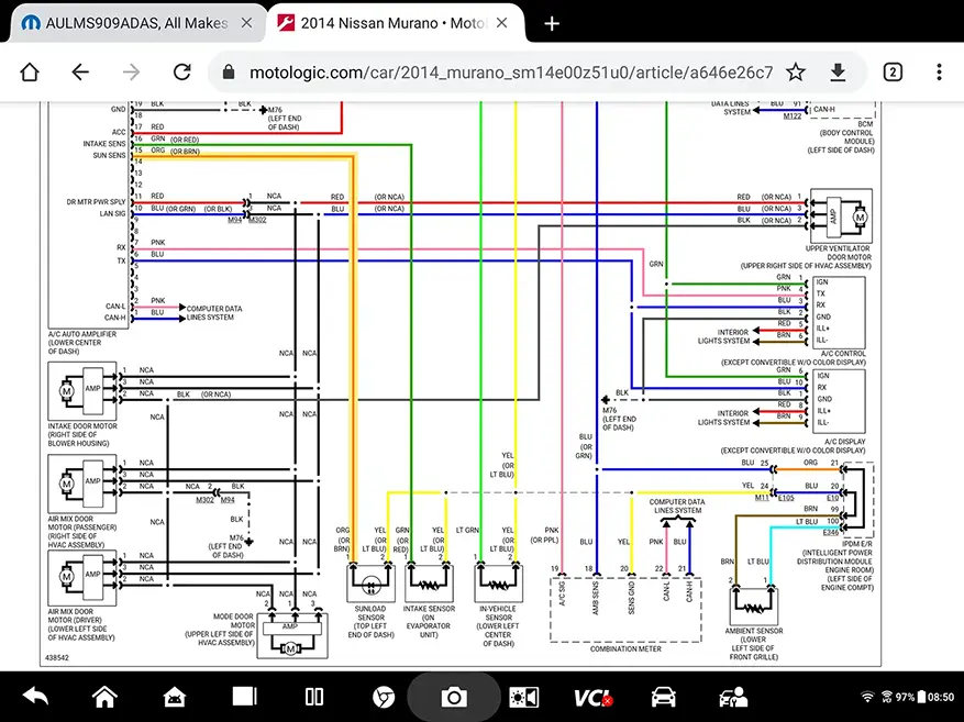 Service Info by Webpage on Autel Tool
