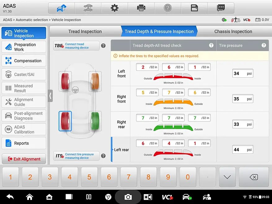 Tread Depth & Tire Pressure
