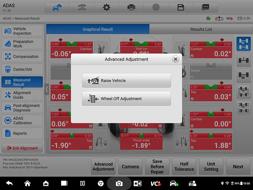Wheel Off & Raised Adjustments