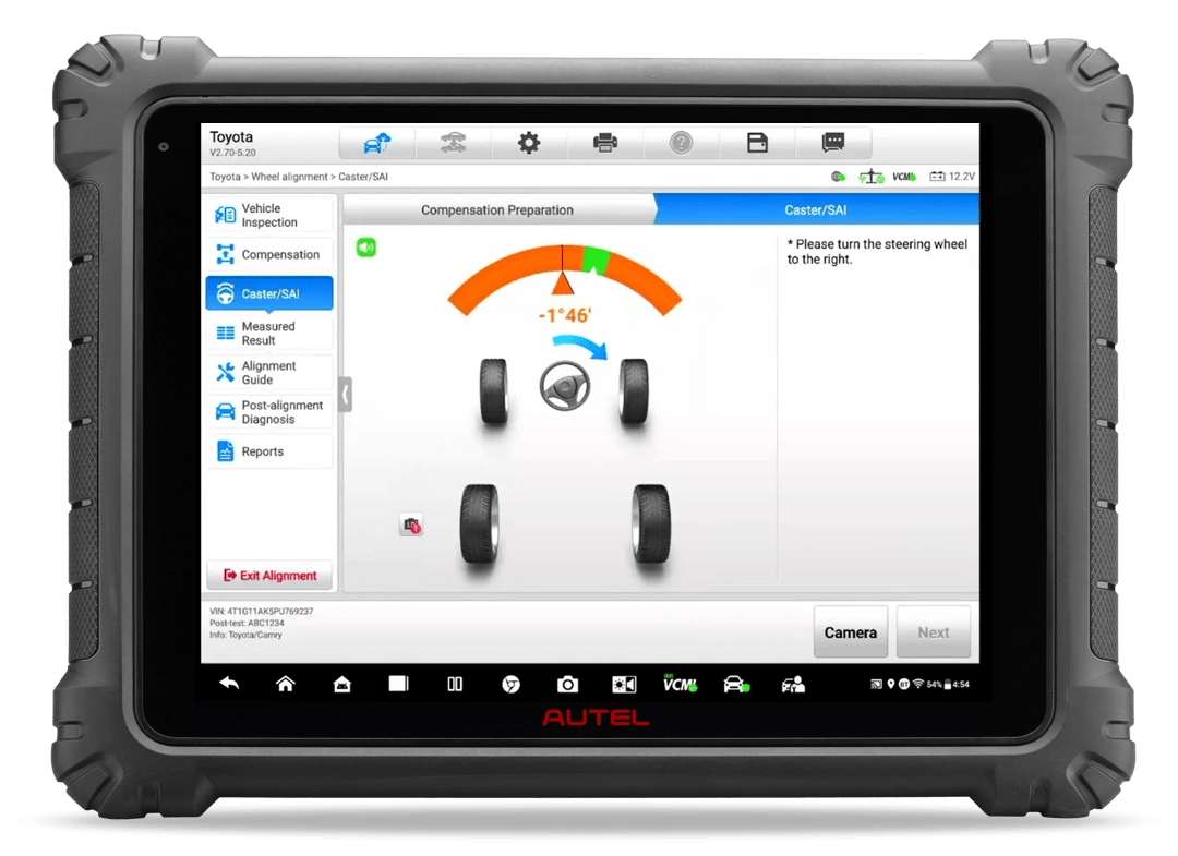 autel ultra steering angle