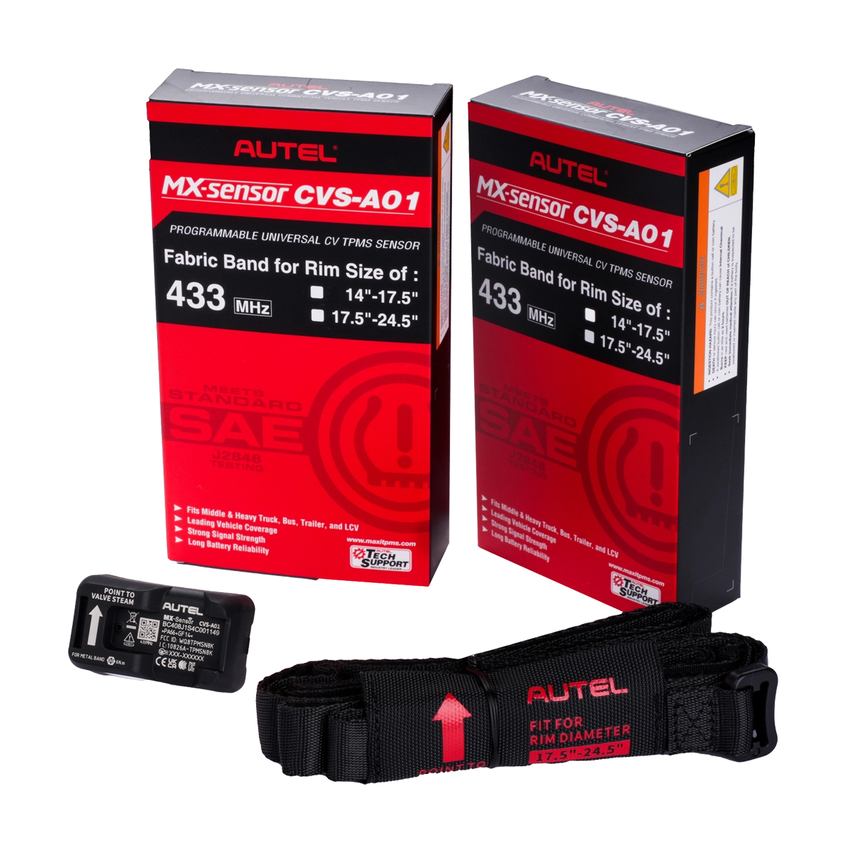 CVS-A01 Fabric-Banded R14-17.5 Programmable CV TPMS Sensor