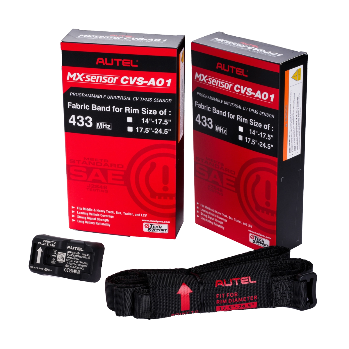 CVS-A01 Fabric-Banded R17.5-24.5 Programmable CV TPMS Sensor