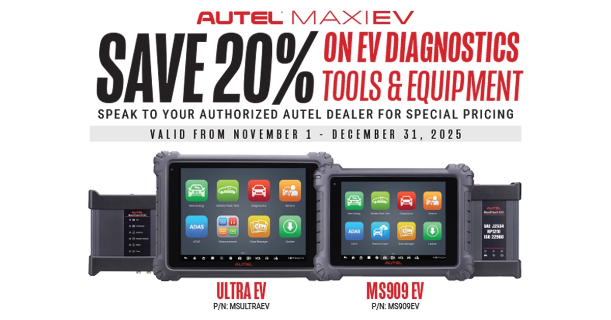 EV DIAG PROMO: SAVE 20% ON EV DIAGNOSTICS TOOLS & EQUIPMENT