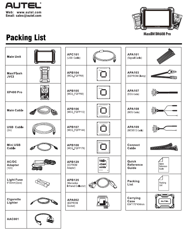 MaxiIM IM608 Accessories