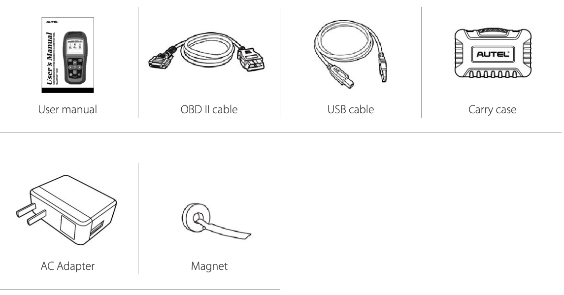 MaxiTPMS TS508WF/TS508 Packing List