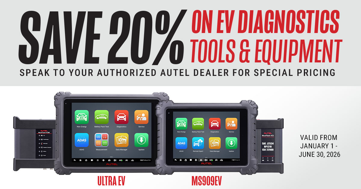 EV DIAG PROMO: SAVE 20% ON EV DIAGNOSTICS TOOLS & EQUIPMENT