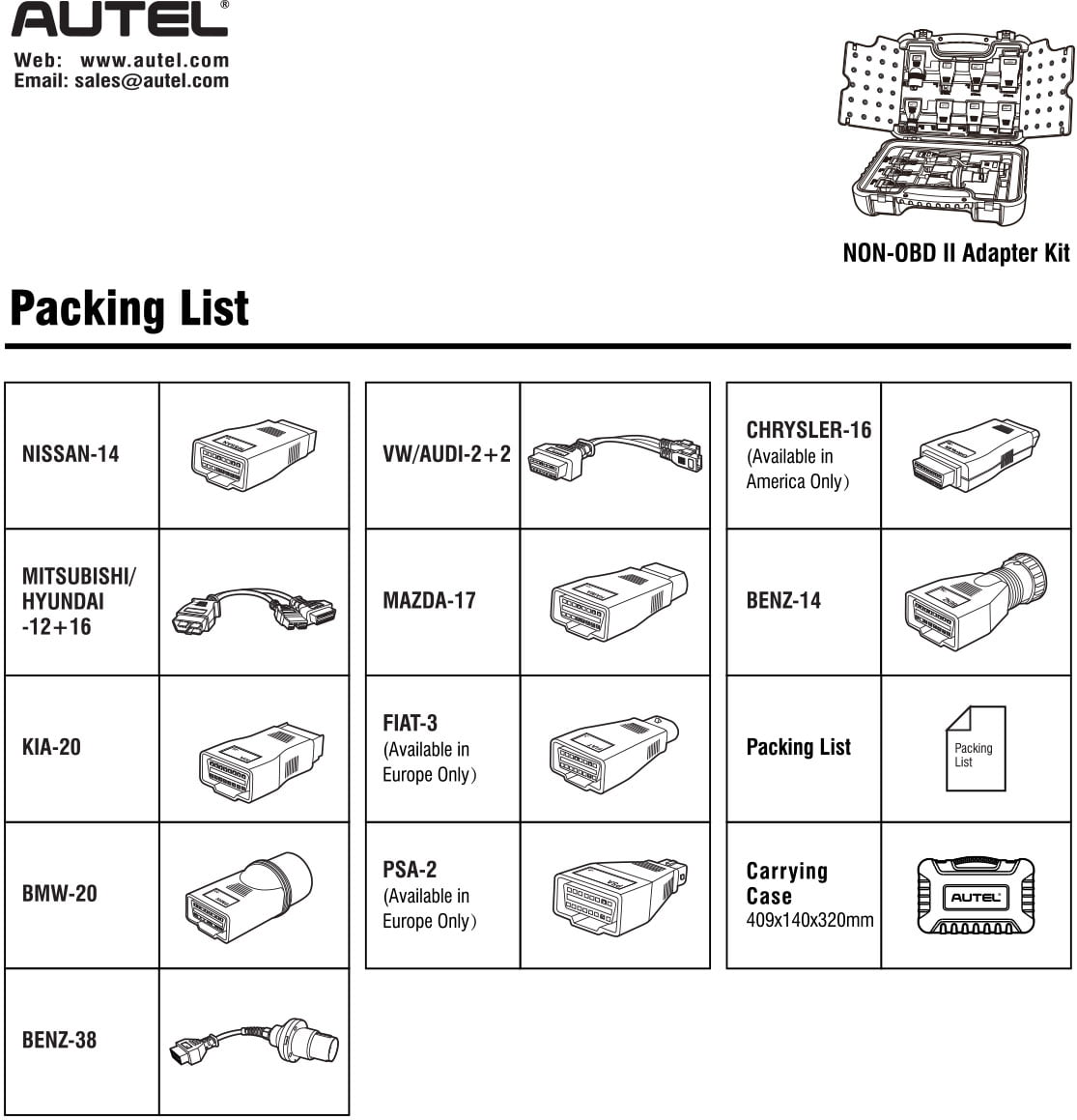 Packing List