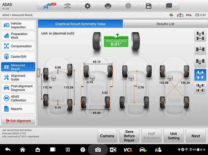 Tire Diameter Screen