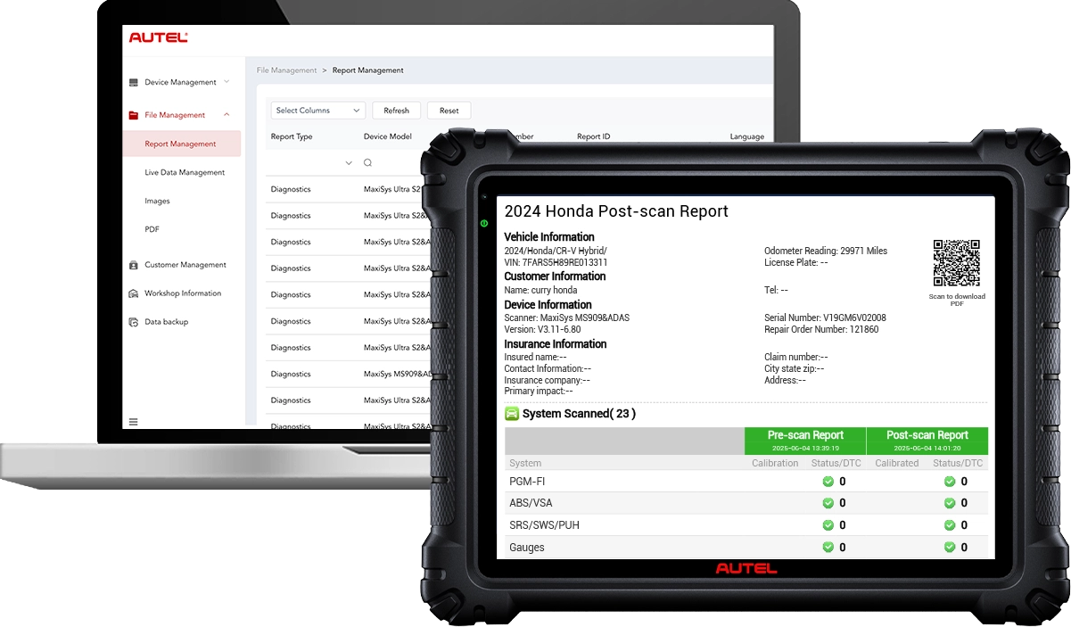 autel-cloud-reportsharing Advanced Report Management & Sharing